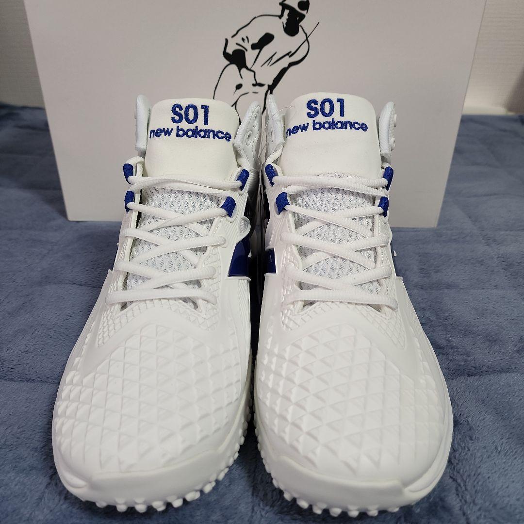 new balance　ニューバランス　SO1　白×ドジャーブルー　大谷翔平17