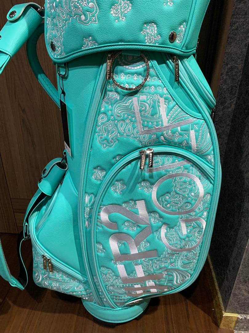 #fr2ゴルフ　沖縄限定　キャディバッグ ティファニーブルー　ペイズリー柄