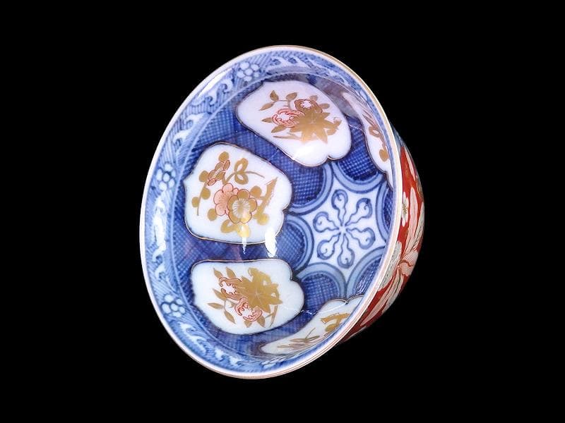 大聖寺伊万里　金襴手　梅に柘榴　蕪の図　大振向付　N974AS-CYz