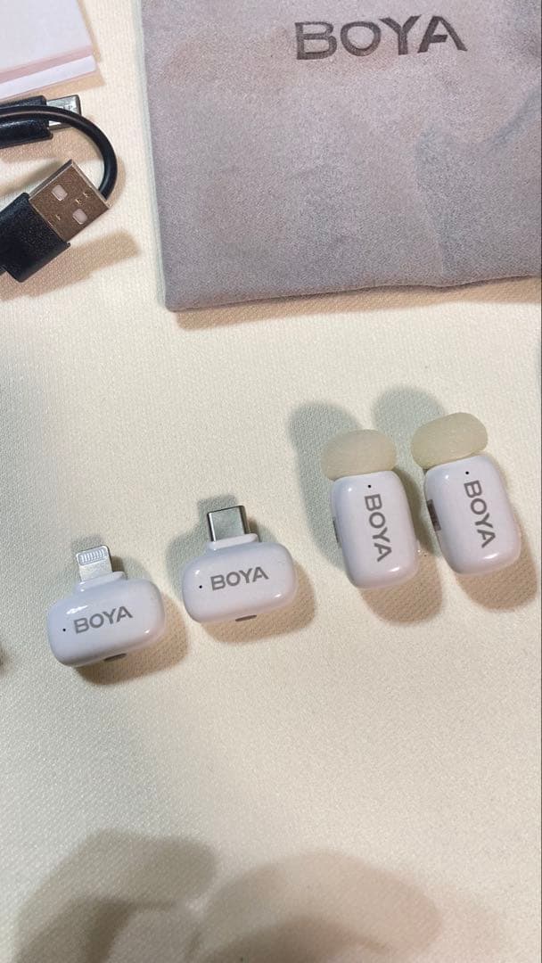 BOYA mini ワイヤレスマイクセットUSB-C&Lightning(白)