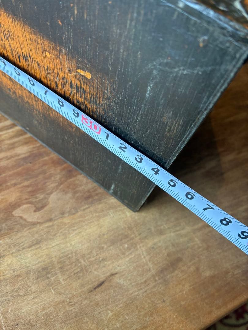 アンティーク　時計付き木製ボトル/ワインボックス