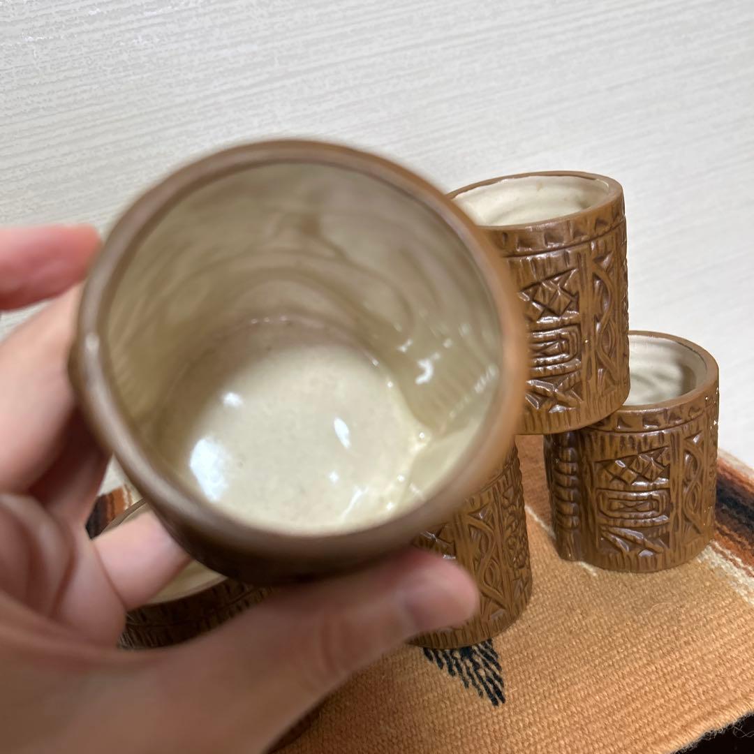 ミッドセンチュリー　TIKI ビンテージマグ5個セット