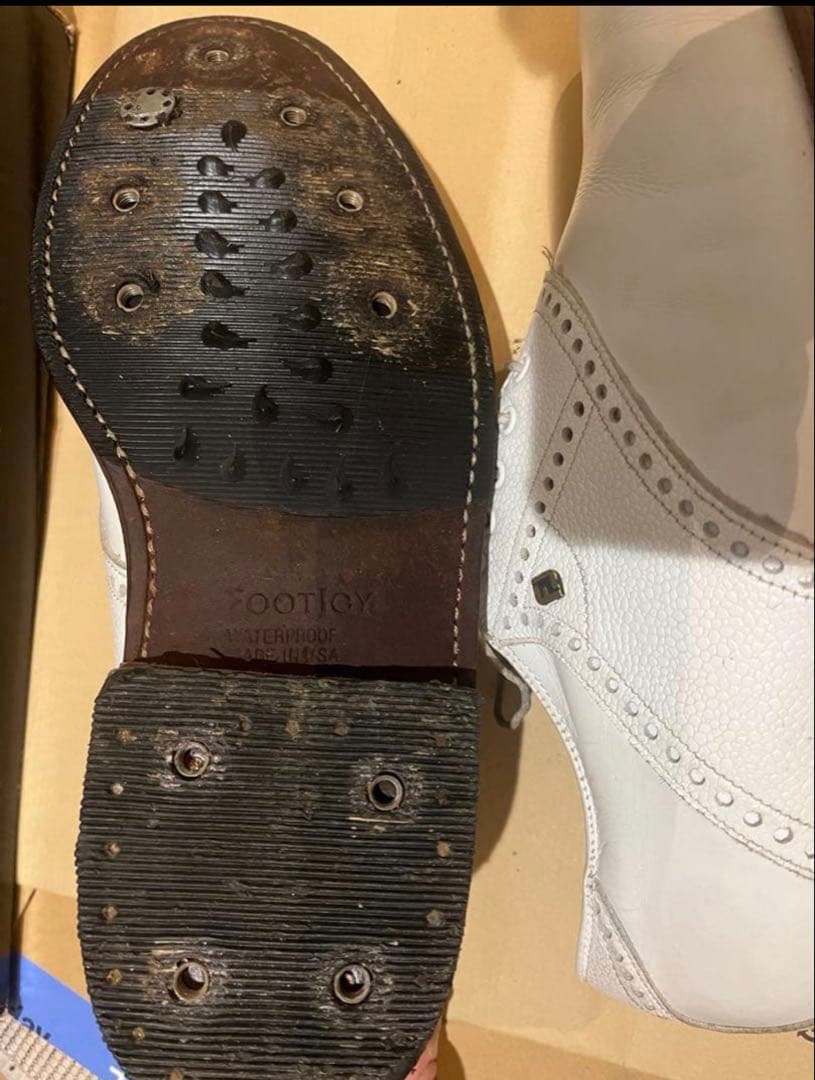 フットジョイゴルフスパイクシューズ25.5 made in USAアメリカ製牛革