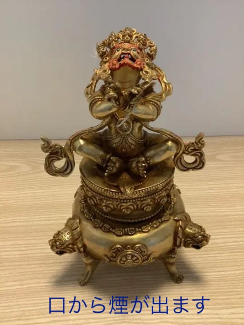 格安《 SALE 新品 》 香炉　バイラヴァ　憤怒神　守護神　金メッキ　鍍金