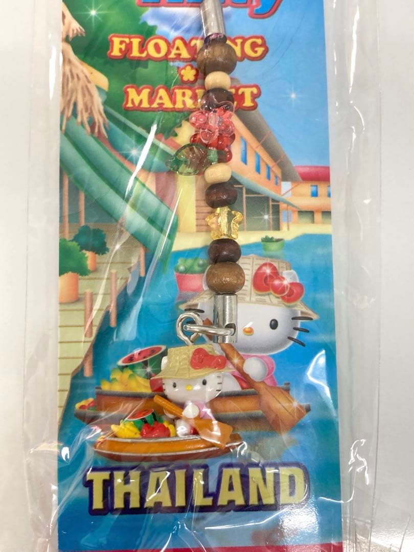 ◎未開封◎ タイ　限定 ハローキティ ストラップ 水上市場　Sanrio 根付け