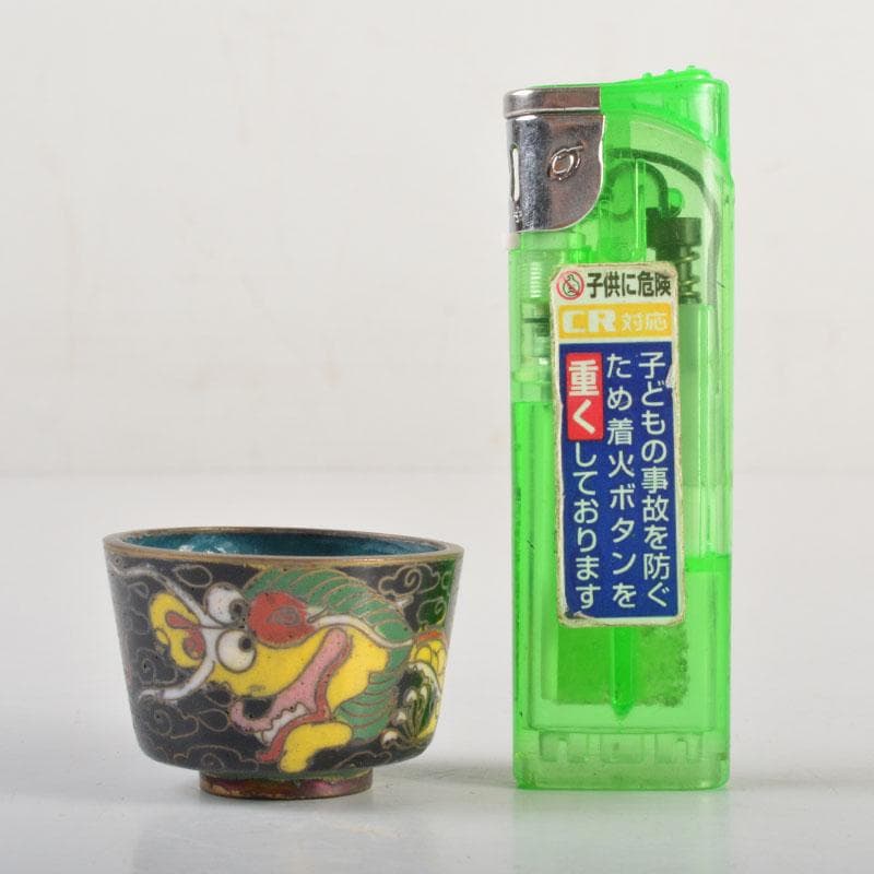 中国　古七宝琺瑯彩　神獣文　盃　五客　C　6713