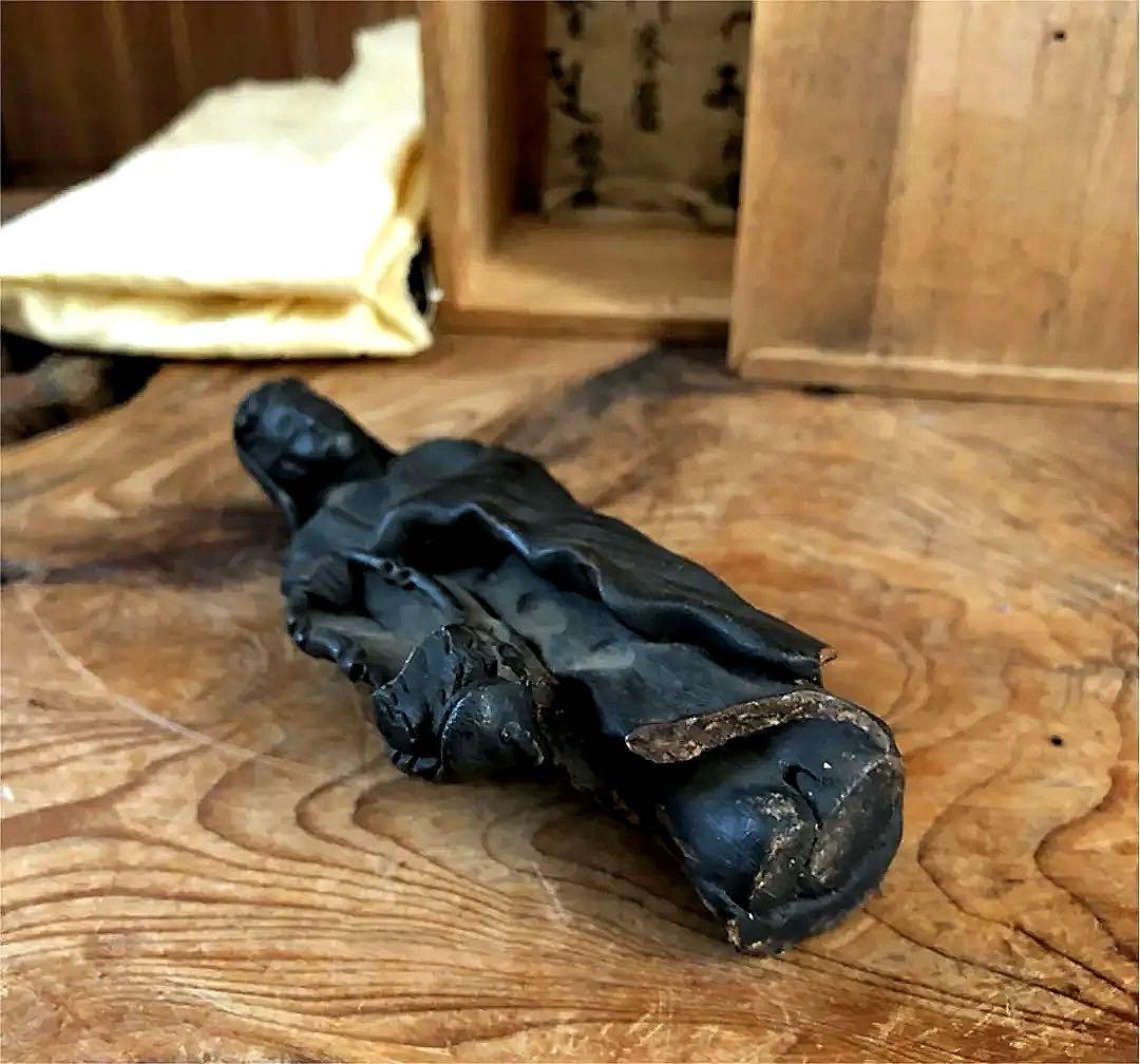 中国美術 古陶器 細密 観音菩薩像 在銘 仏像 桐箱付き