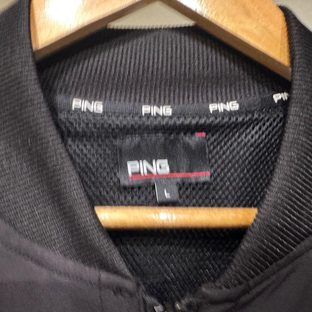 【PING ゴルフ ナイロンブルゾン メンズ L ブラック】