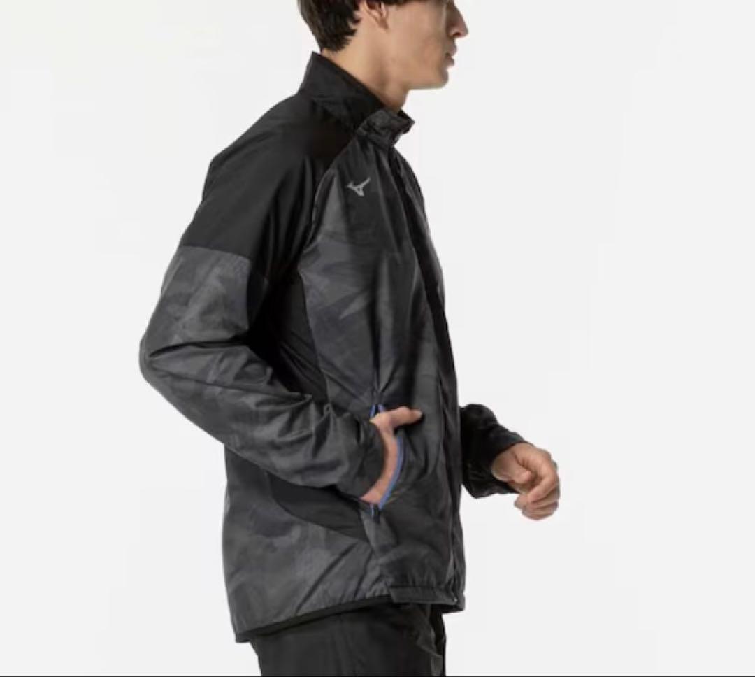 新品　ミズノ　メンズ　ブレスサーモ　軽量　あったか　ブラック　黒　スポーツ　L