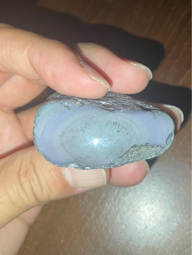 研磨品　十勝石玲瓏　パステルピンクベース　レインボーオブシディアン　透明度最強