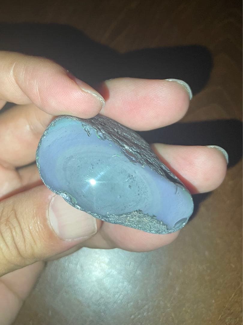 研磨品　十勝石玲瓏　パステルピンクベース　レインボーオブシディアン　透明度最強