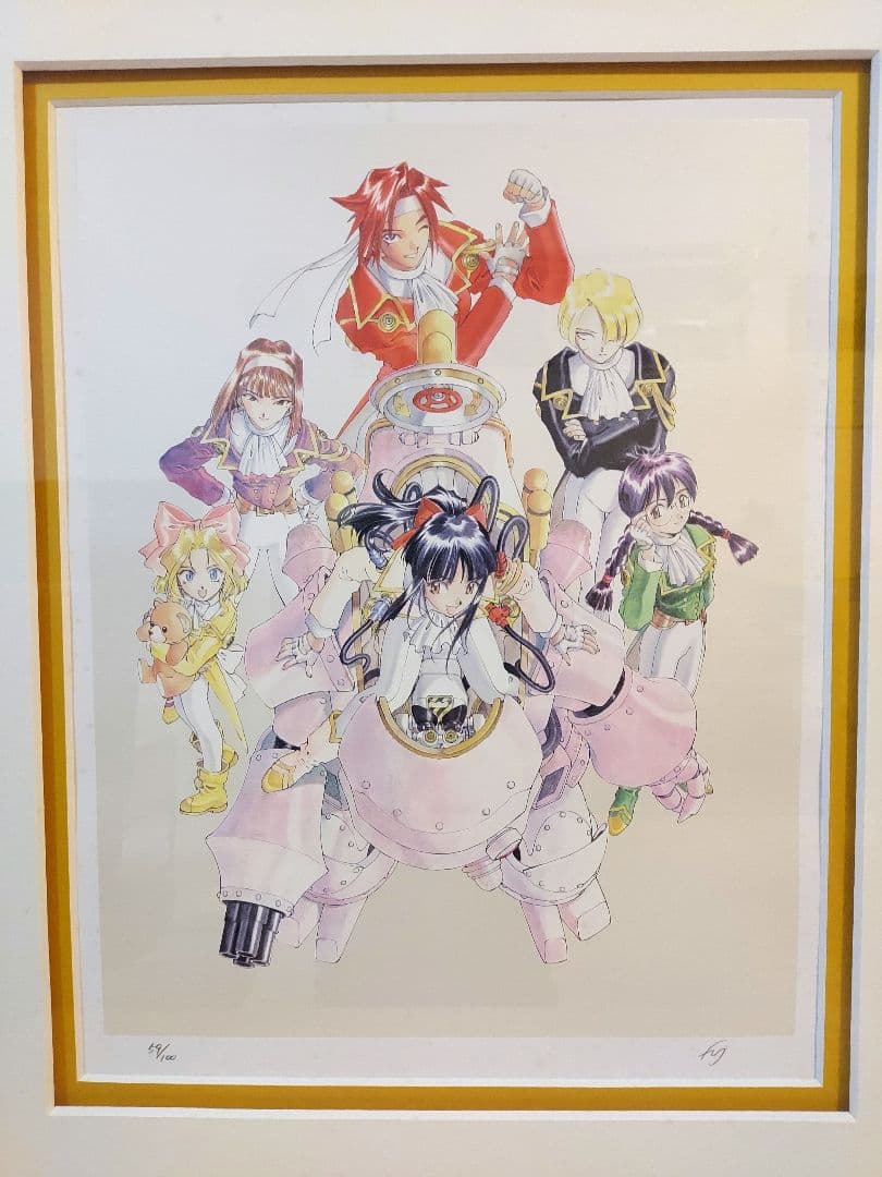 【直筆サイン入り！】サクラ大戦　リトグラフ「花」藤島康介　複製原画