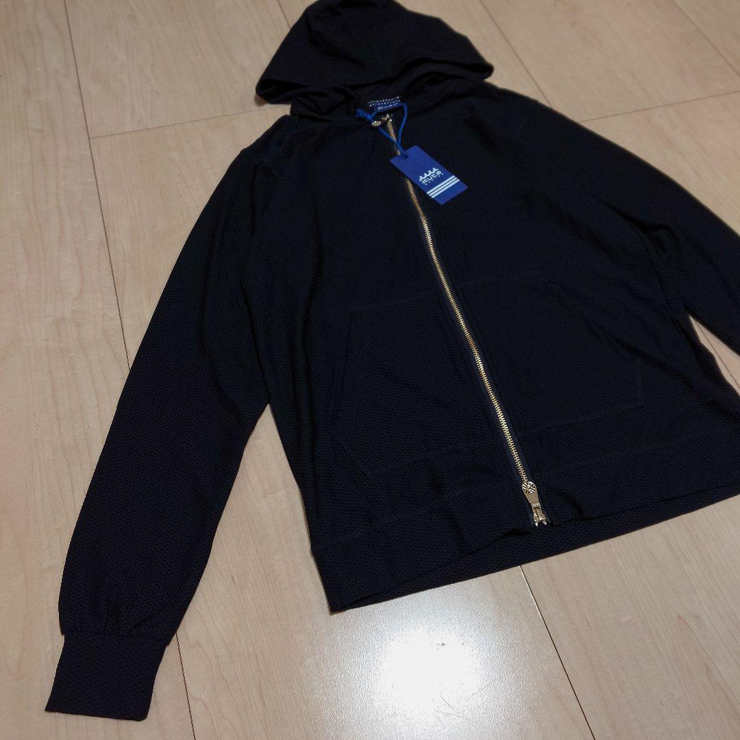 新品 MUTA メッシュジップパーカー ブラック