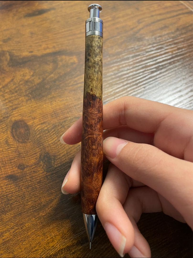 工房楔　花梨紅白　シャープペンシル　新型 固定式口金付き