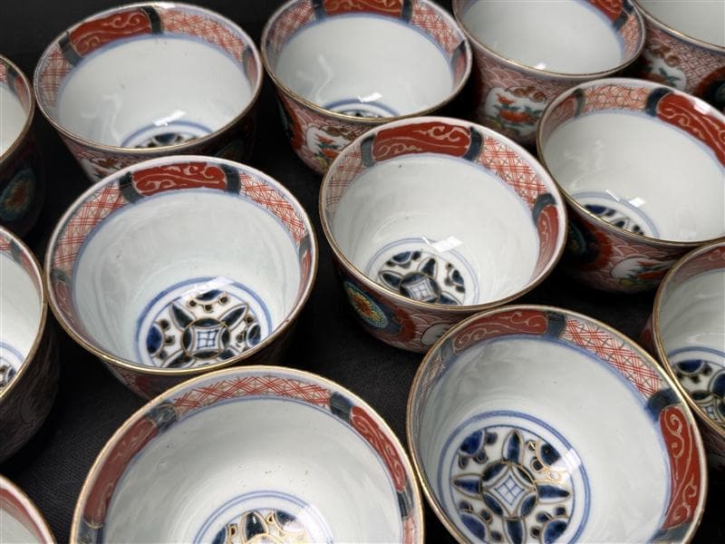 時代 古伊万里 錦手 四通組 60客 無傷 各15上 太明成化年製 文政十亥八月