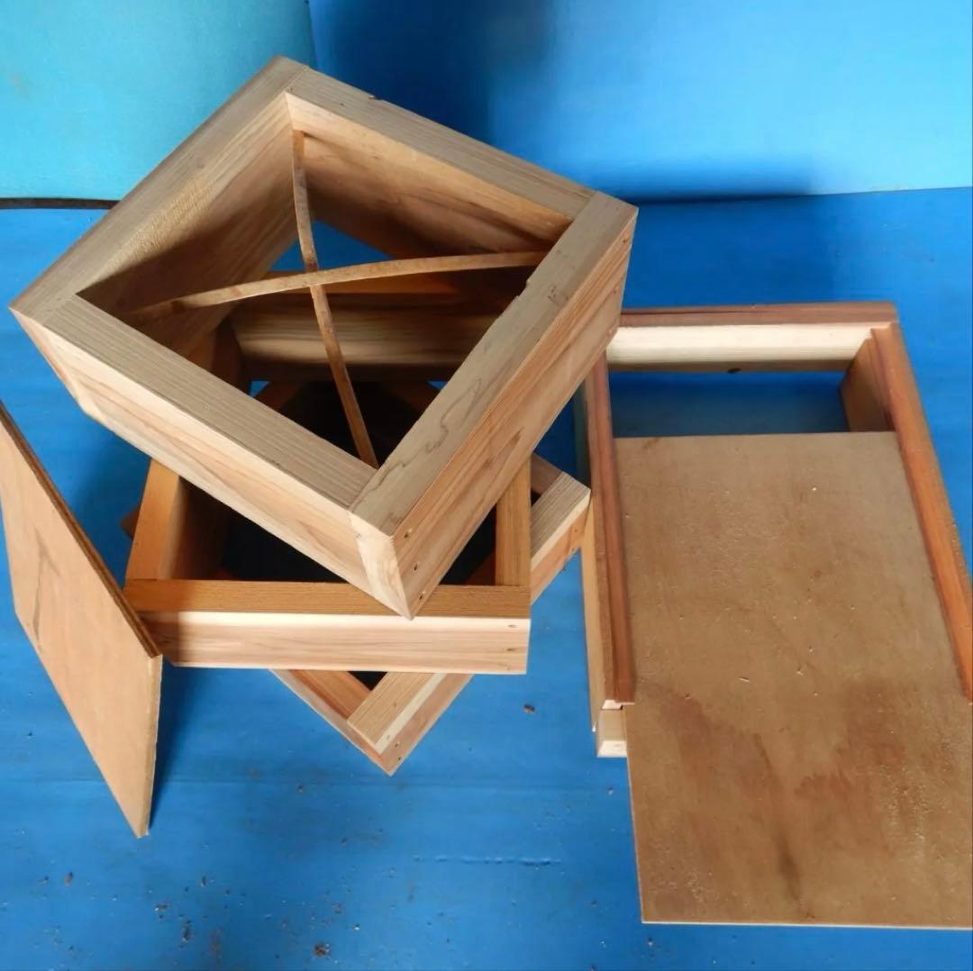 木製昆虫捕獲箱 誘引剤付き 日本蜜蜂巣箱 重箱 自然乾燥吉野杉