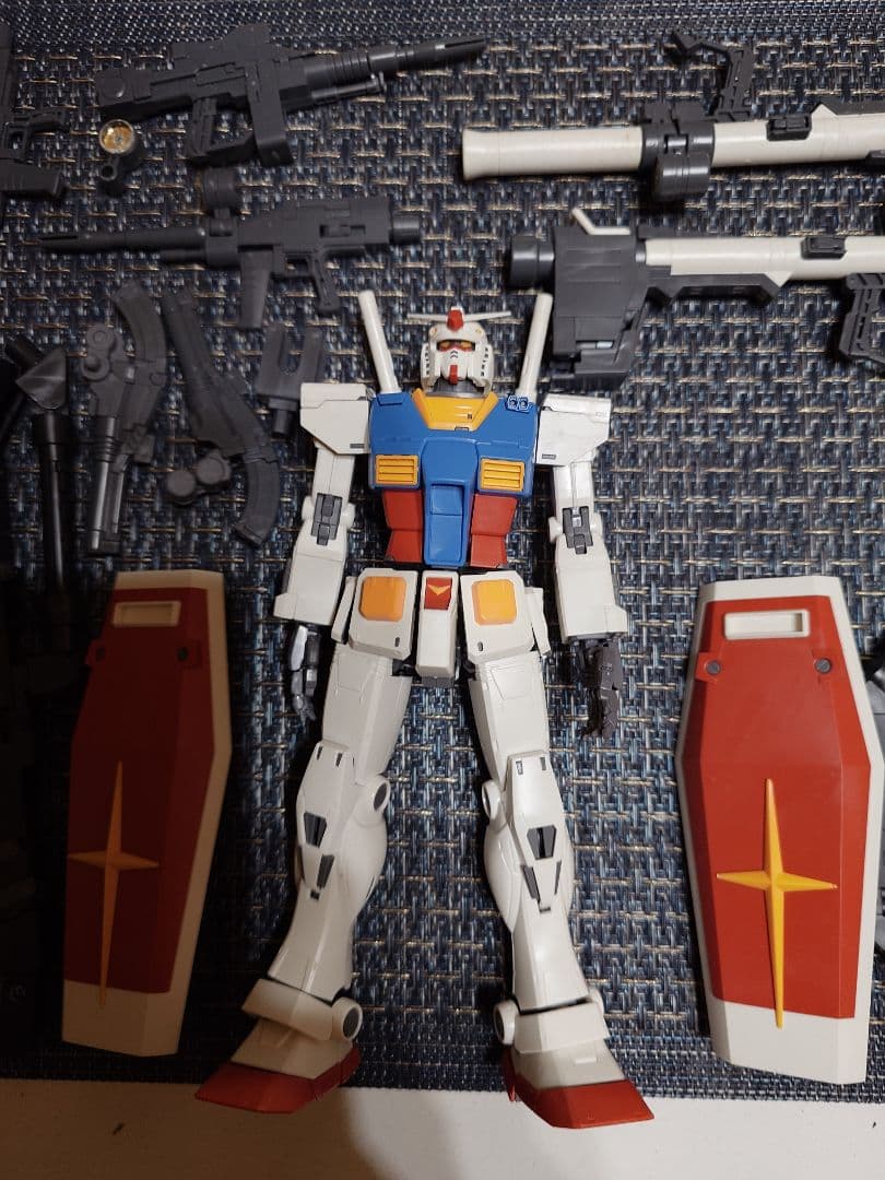 MG/TheOrigin版ガンダム＋アクションベース付き（中古品）