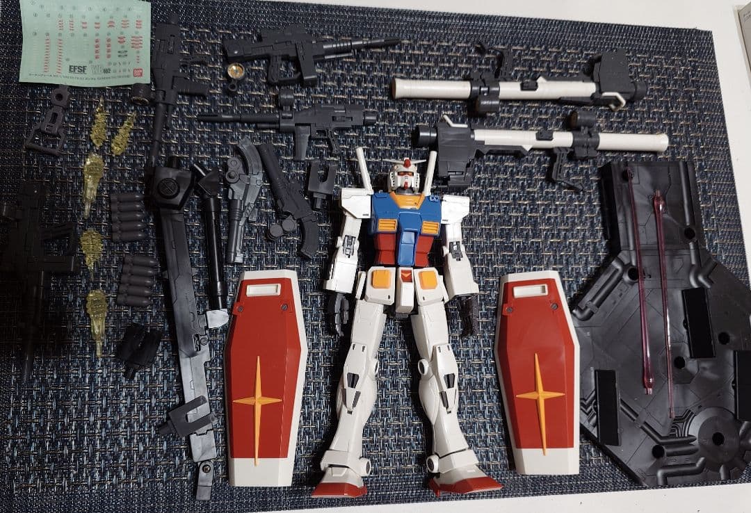 MG/TheOrigin版ガンダム＋アクションベース付き（中古品）