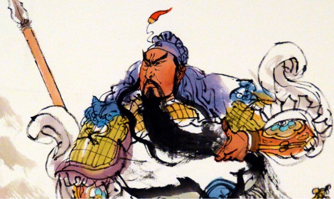 関羽立像　関公　関二爺　人物画　中国水墨画