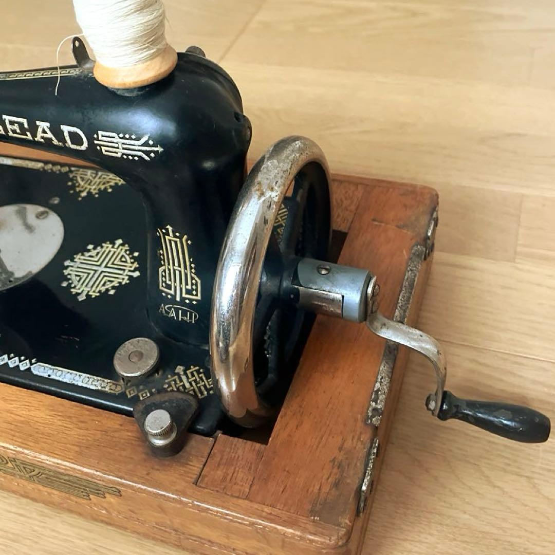 古道具　アンティーク　手回しミシン　LEAD インテリア