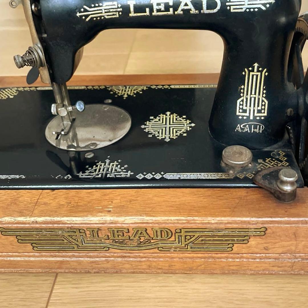 古道具　アンティーク　手回しミシン　LEAD インテリア