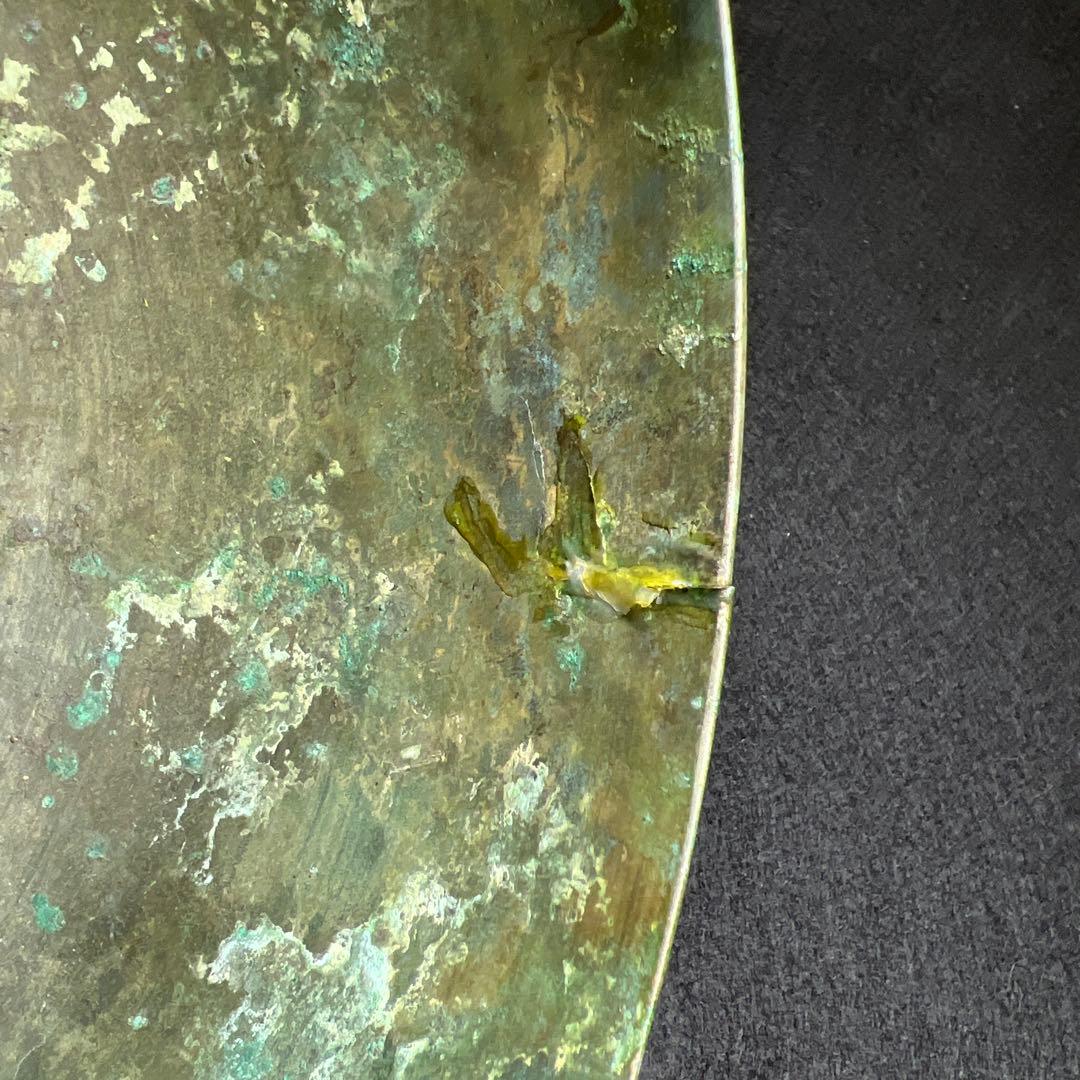 中国漢代　古銅鉢　396g/口径約17㎝　東Y8-0106☆2Fトヒオ