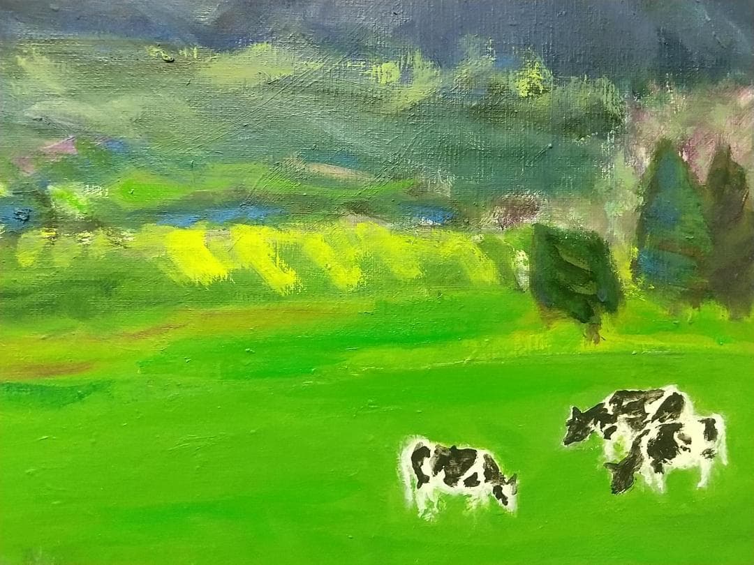 「富士と大沢崩れ」F8 油絵 絵画 油彩画 風景画 アート 富士山