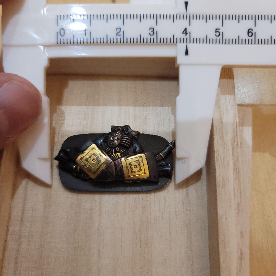 煙草入 前金具 歌舞伎 市川團十郎 【暫】目貫 彫金 金工 根付