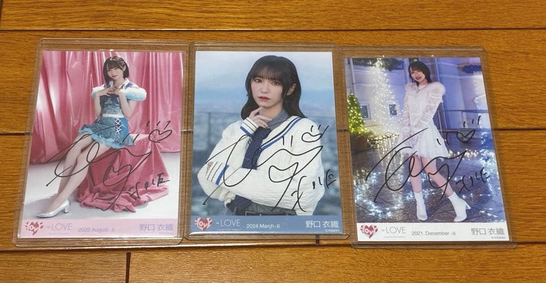 イコラブ野口衣織　直筆3枚セット　イコノイジョイ　呪って呪って　The 5th