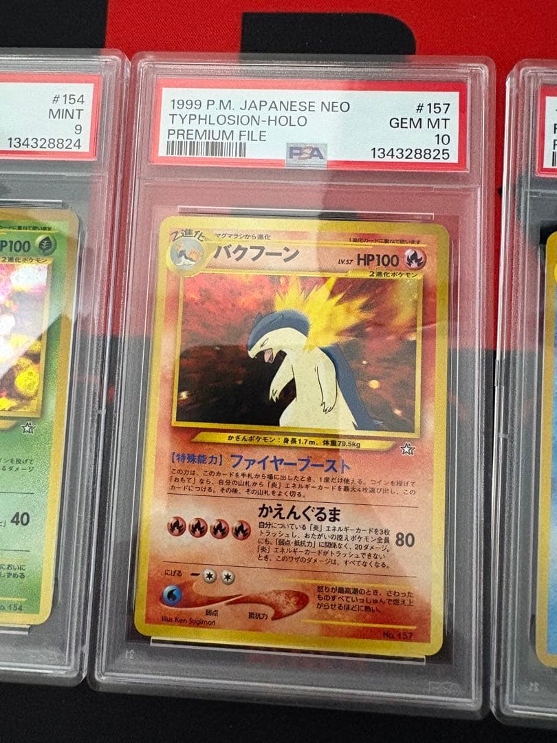 3連番 旧裏 メガニウム バクフーン オーダイル 金銀　PSA10 PSA9
