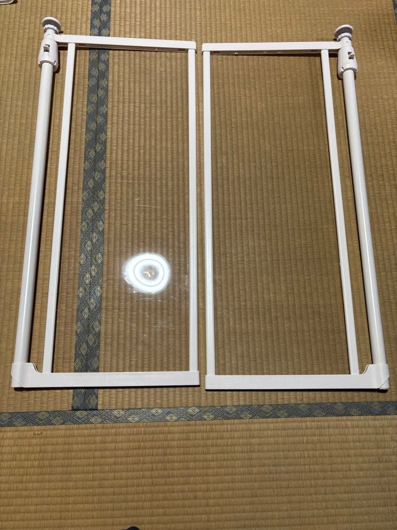 ペットゲート 猫用 アクリル版ホワイト 約200cm