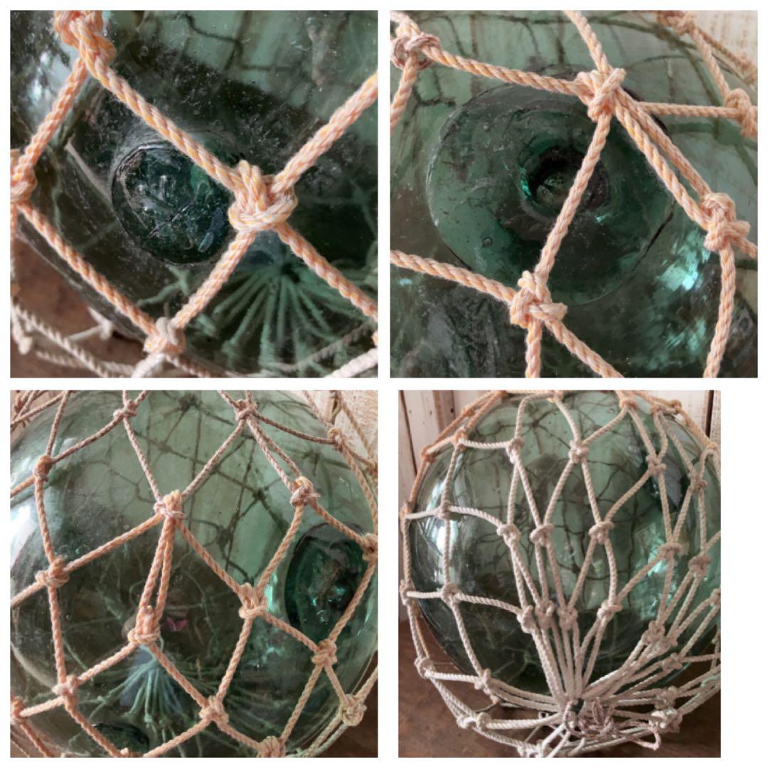 ヴィンテージ　特大　大きな　ガラス球　浮ガラス オブジェ 緑色 球形ガラス