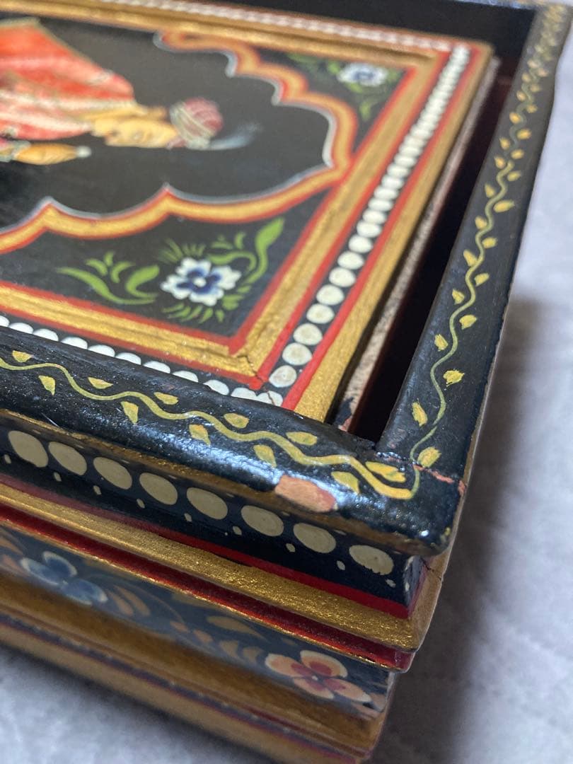 インド　ラジャスタン木箱　ヴィンテージ