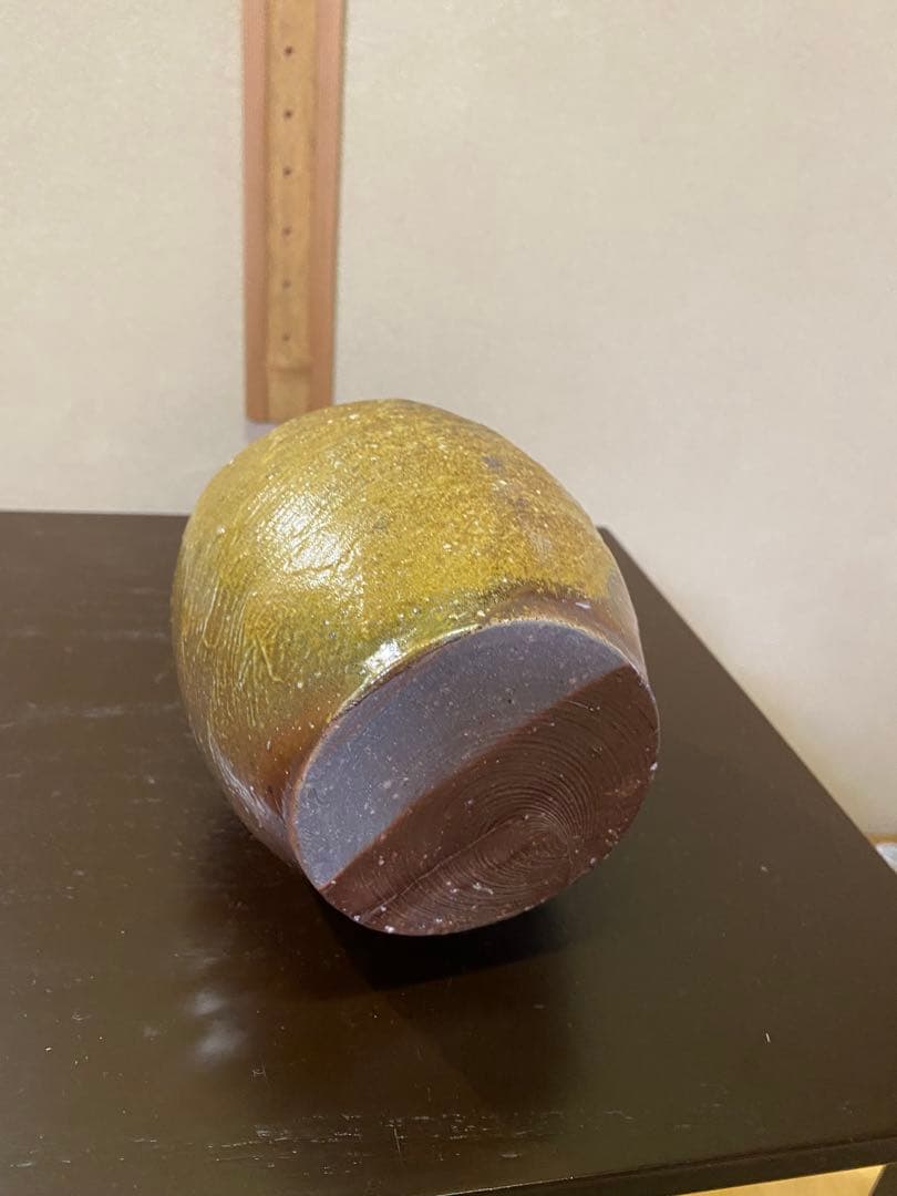 茶道具/花入 『備前くりぬき掛花入』 岡田輝 共箱 茶の湯