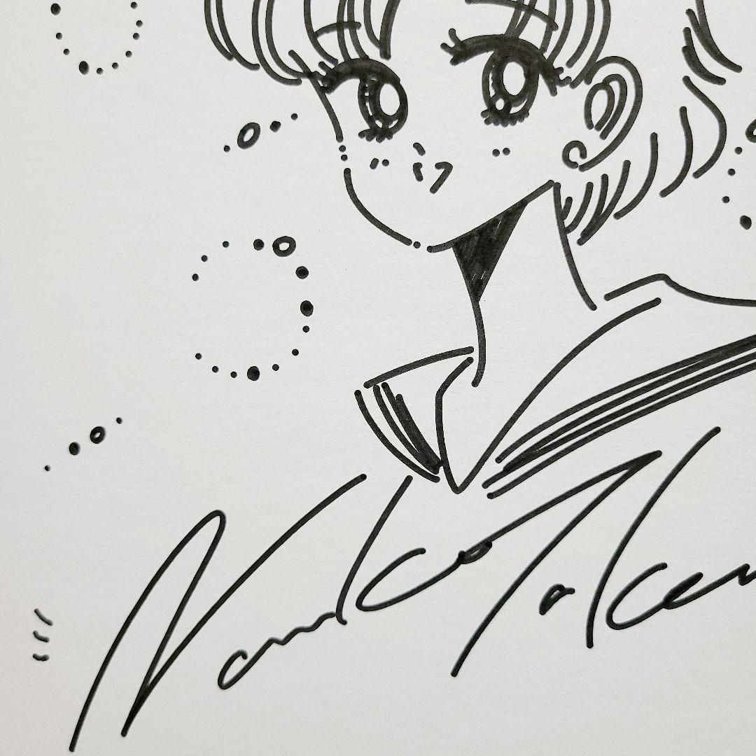 美少女戦士 セーラームーン 水野亜美イラスト直筆サイン色紙