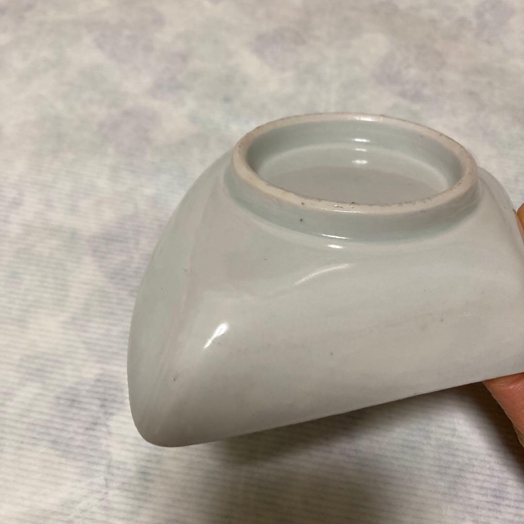 古い染め付け扇皿4枚まとめて