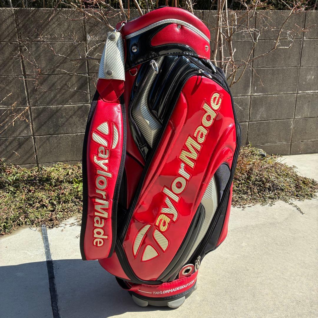 テーラーメイド TP キャディバッグ エナメル 赤 廃盤 スタッフ ツアー