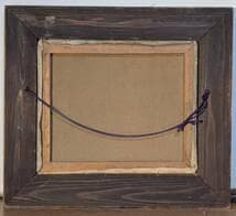 【真作】絵画　油彩8号　岩礁に打ち寄せる波　荒波と岩場の海風景　Y180