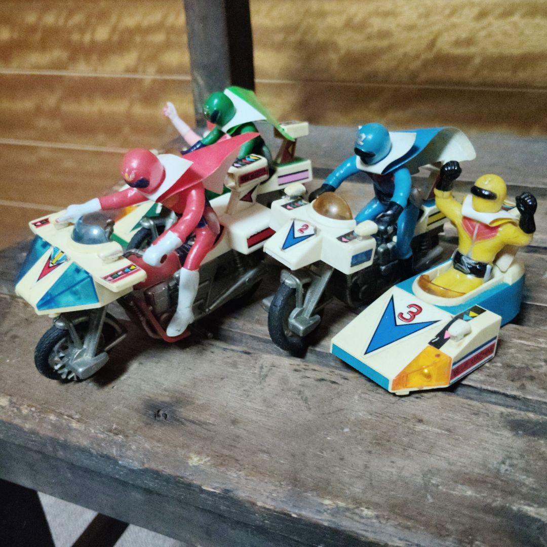 【貴重】秘密戦隊ゴレンジャー　超合金レッドブルーグリーンマシーン3体セット当時物