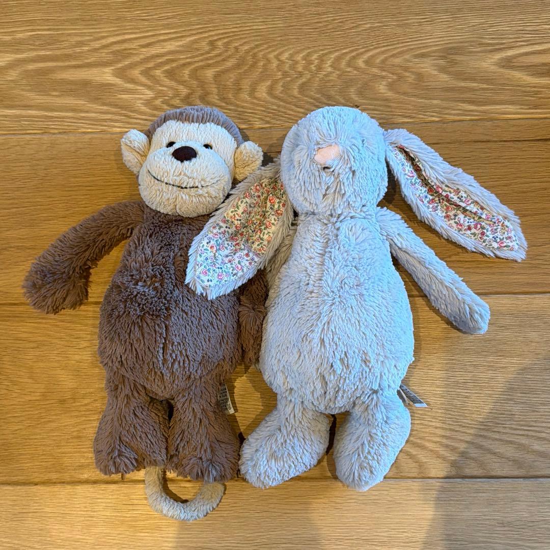  ぬいぐるみ Mサイズ　バニー,モンキー2体
