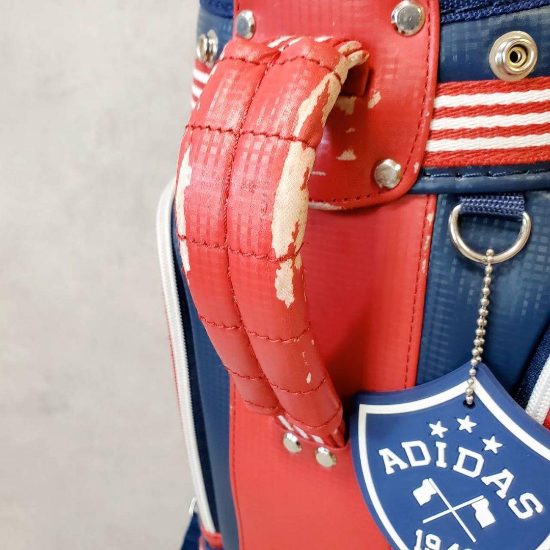 希少 アディダス ゴルフバッグ キャディバッグ ネイビー/レッド adidas