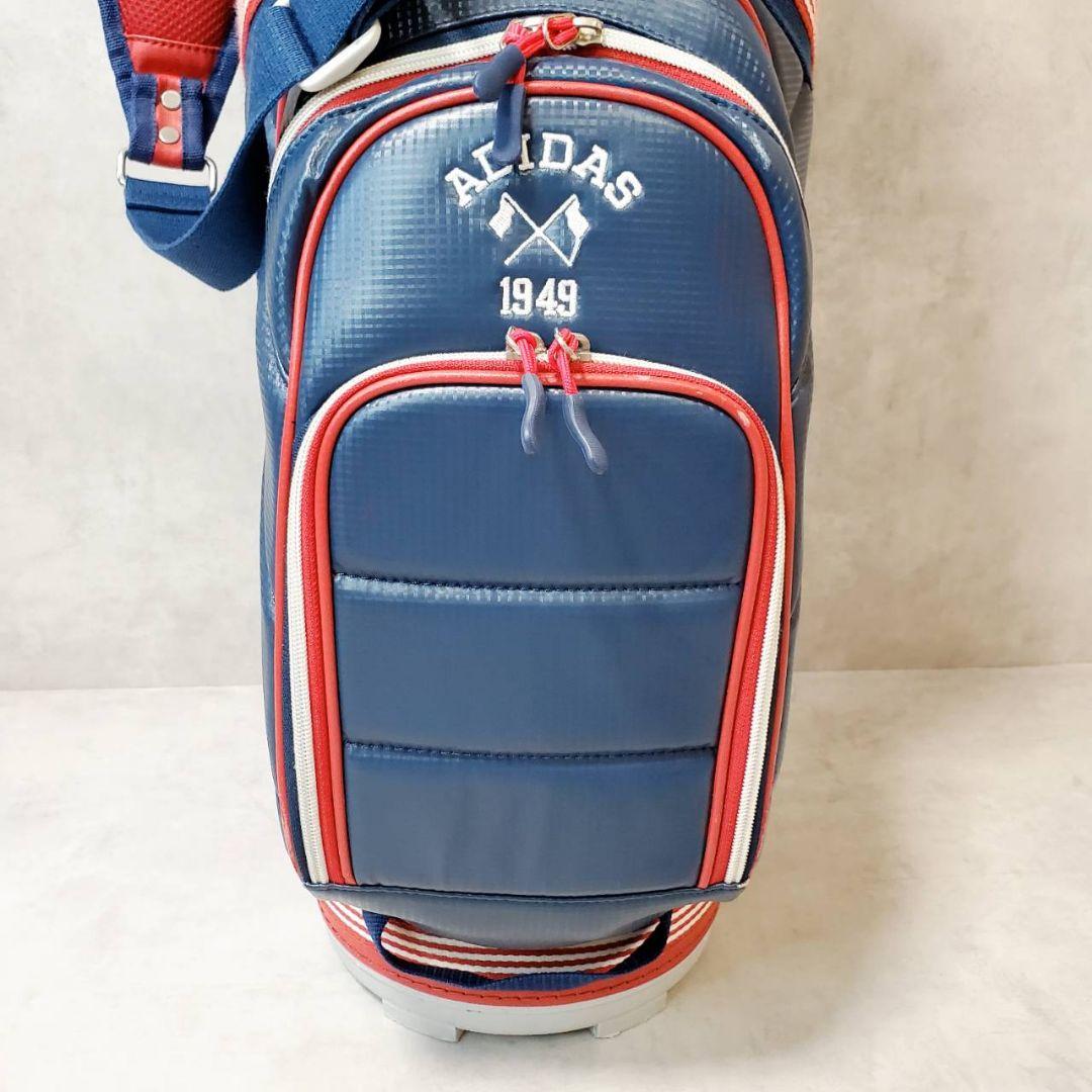 希少 アディダス ゴルフバッグ キャディバッグ ネイビー/レッド adidas