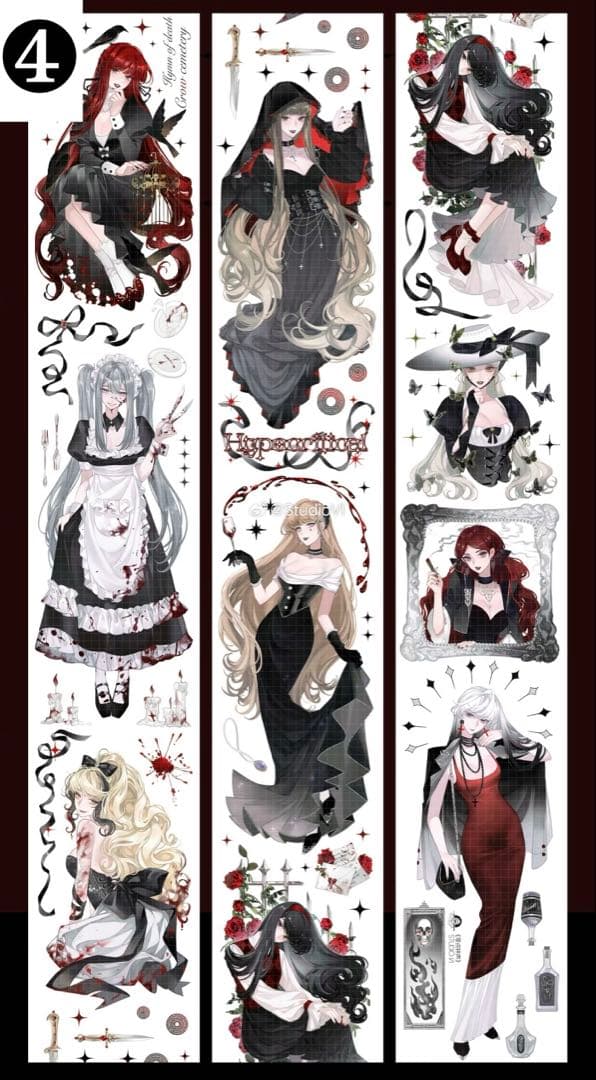 【K】海外　10m巻　貝殻光マスキングテープ　人物系/動物系