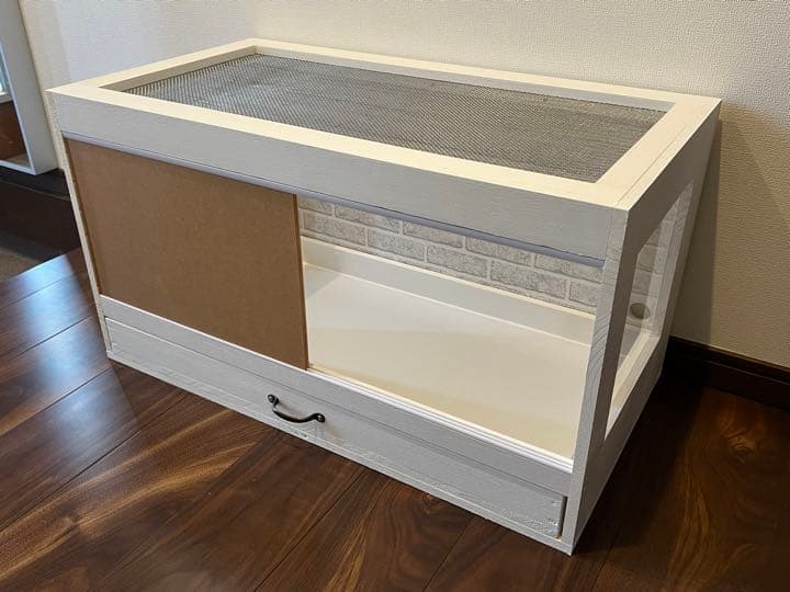 送料込　ハリネズミ　ハムスター　木製ケージ　引き出し付　小動物　カスタムベースに