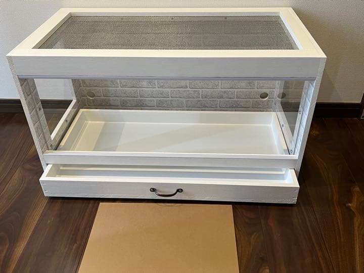 送料込　ハリネズミ　ハムスター　木製ケージ　引き出し付　小動物　カスタムベースに