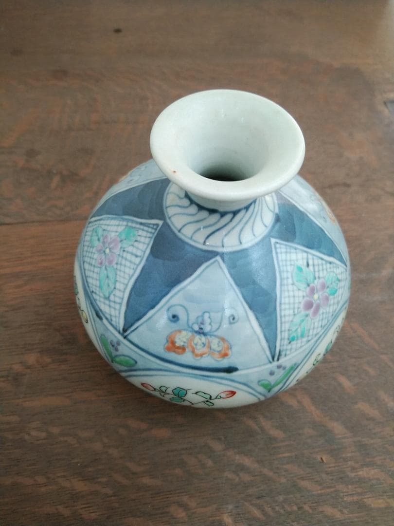 特別出品価格❗佐藤走波作品　染錦花蝶文小壺