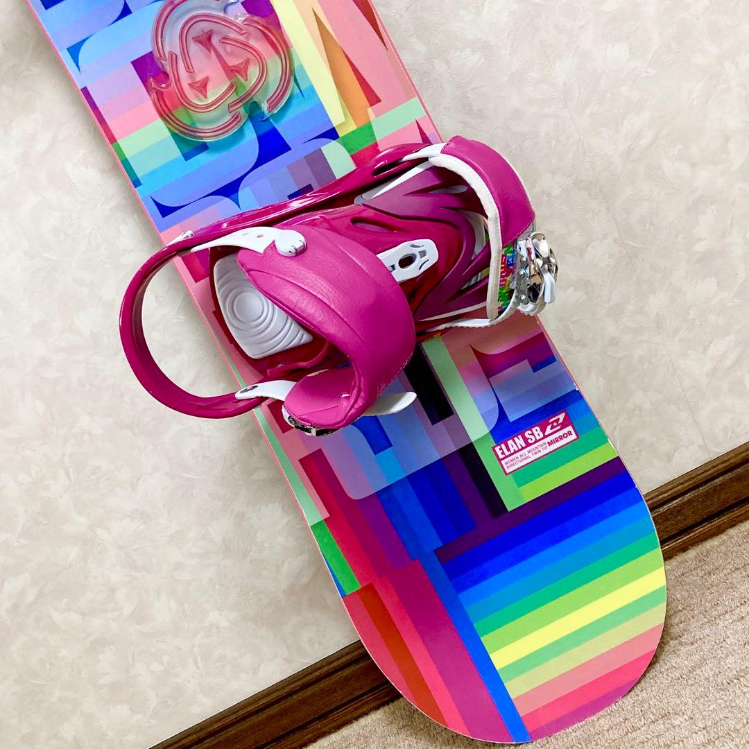 ELAN MIRROR スノーボード　142cm　ピンクバインディング　セット