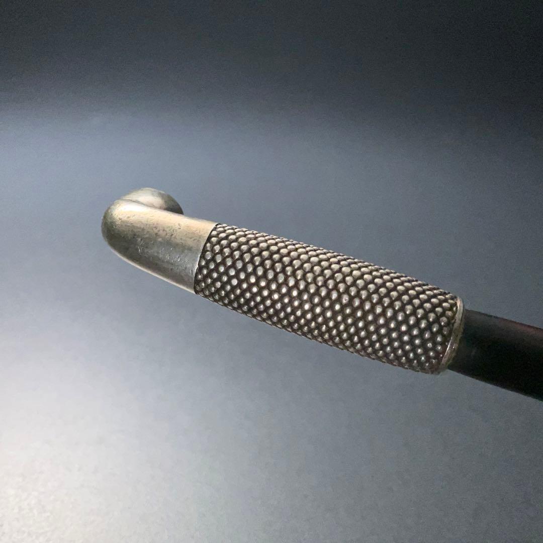 銀製煙管　霰文　キセル　アンティーク　骨董　6R1256お2