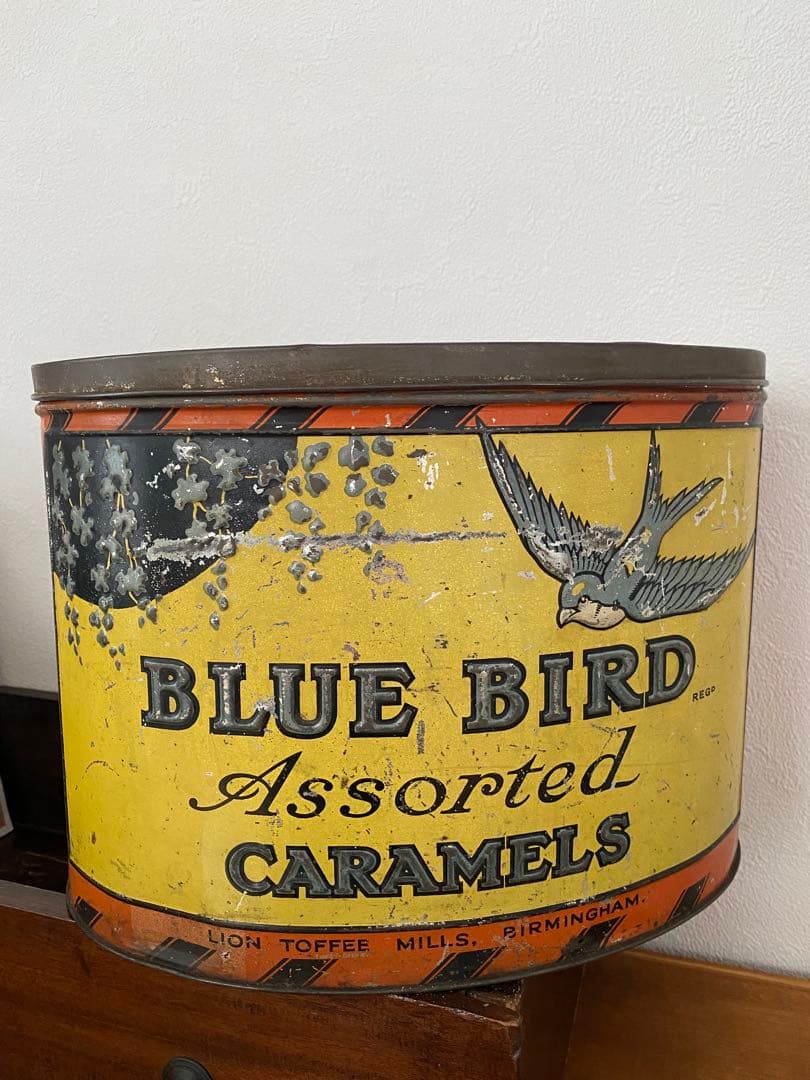 イギリス　英国　アンティーク　ブリキ缶　トフィー缶　希少　レア　レトロ缶