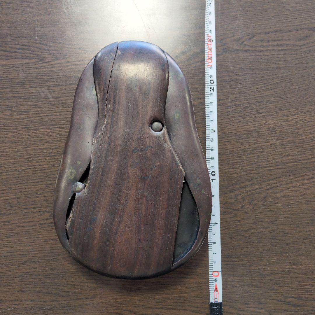 硯 木製の彫刻・オブジェ 約20cm